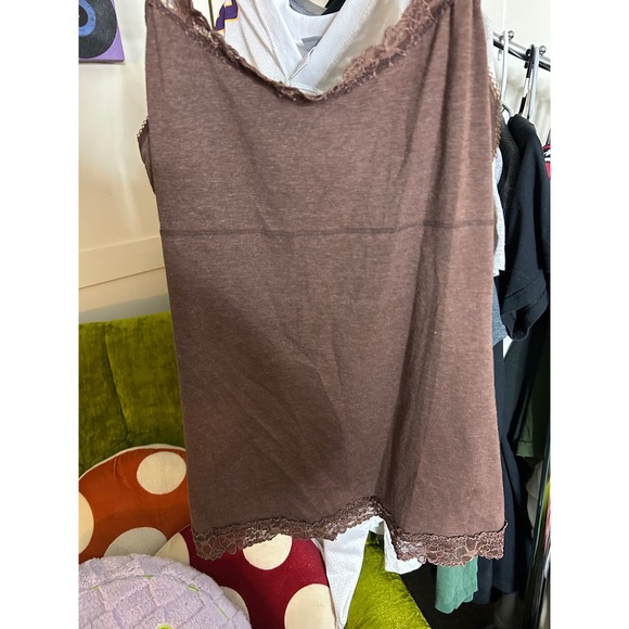 Maurices Tops - Maurices Brown Lace Trim Camisole Tank Top Women's Size L